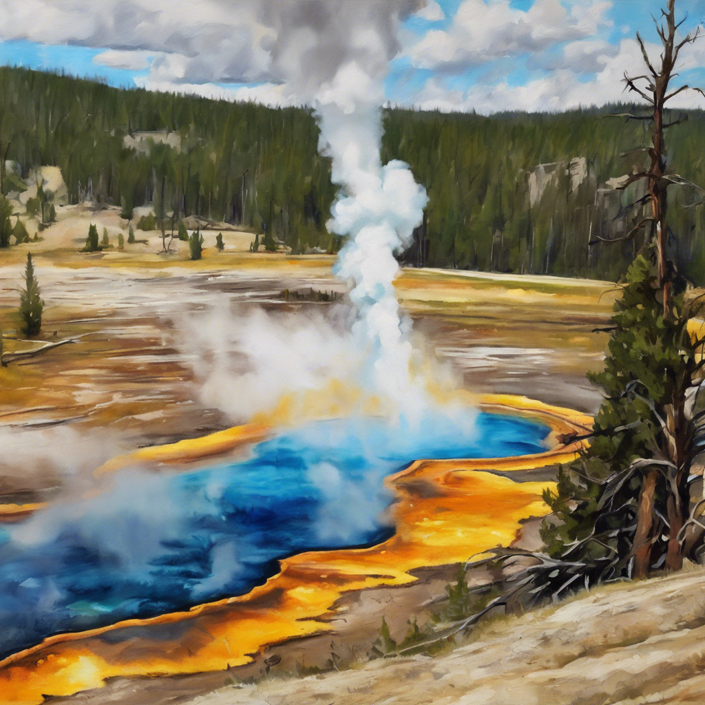 Painting - Yellowstone's Eruption