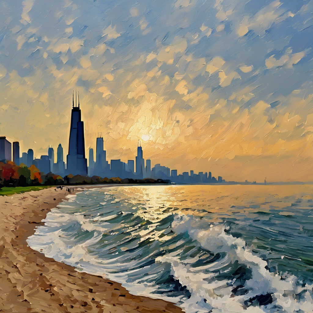 Painting - Chicago Sunset