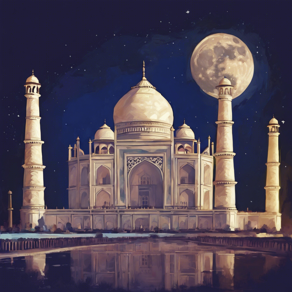 Painting - Moonlit Taj